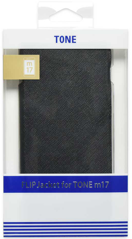 スマートフォン TONE(m17)用 手帳タイプケース FLIP jacket for TONE 黒