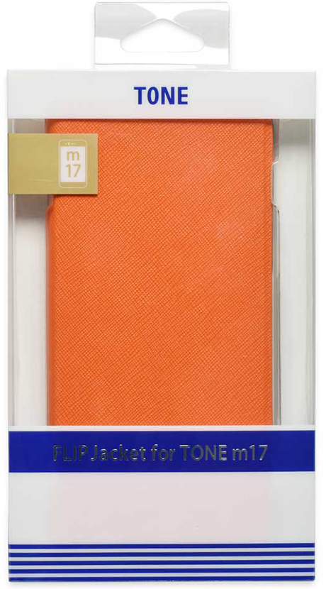スマートフォン TONE(m17)用 手帳タイプケース FLIP jacket for TONE 黄茶