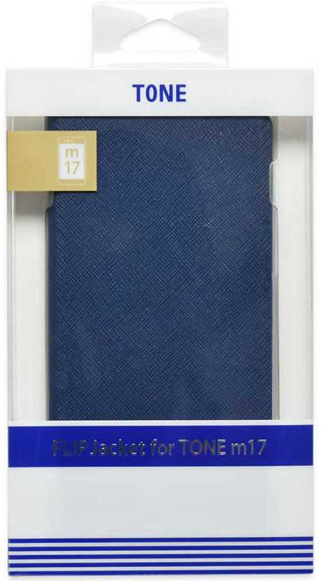 スマートフォン TONE(m17)用 手帳タイプケース FLIP jacket for TONE 紺