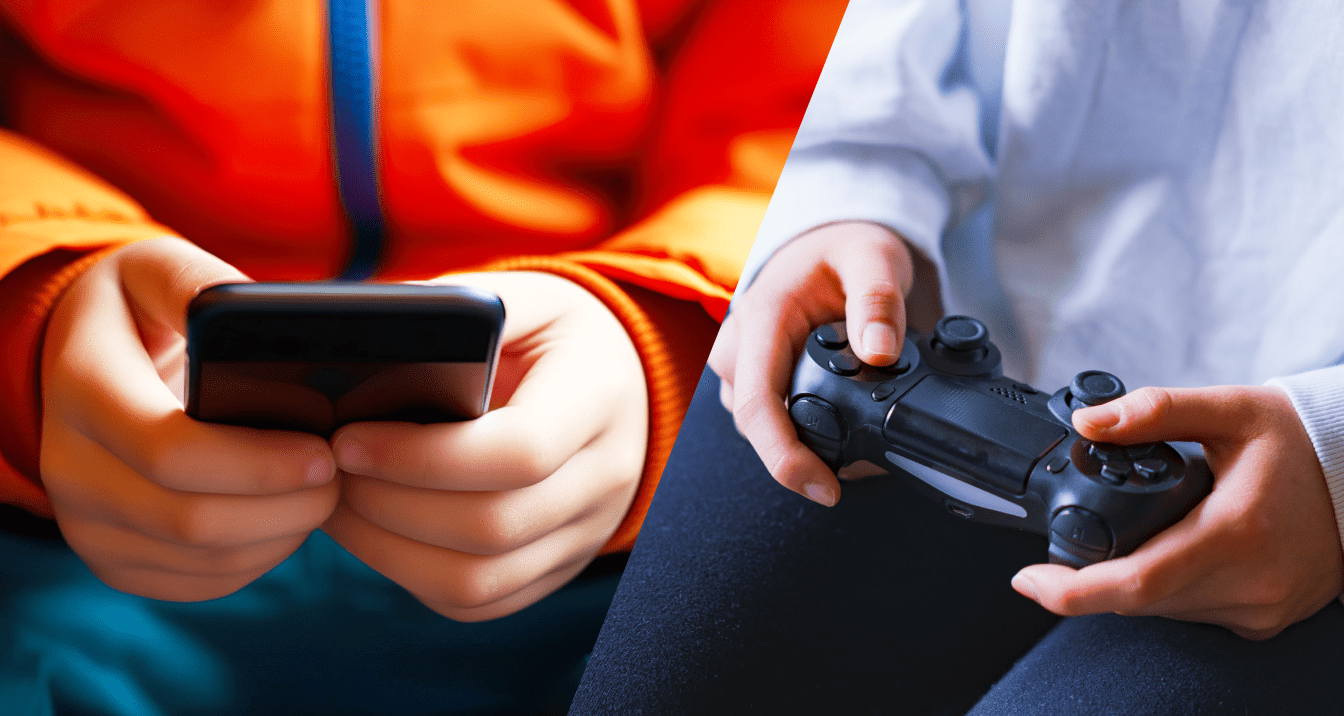 ゲームやスマホの依存に陥っている子どもの画像